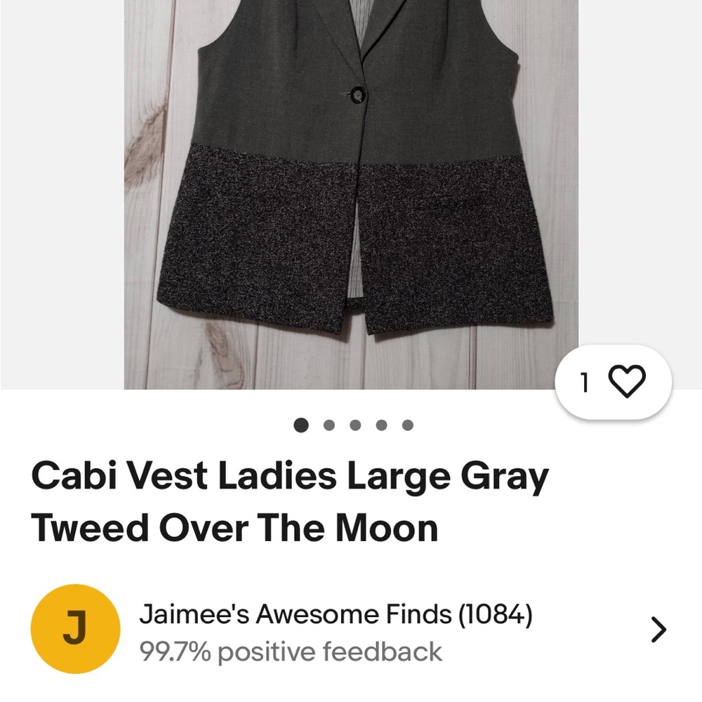 CAbi Two-Tone Black and Gray Vest - Picture 10 of 10